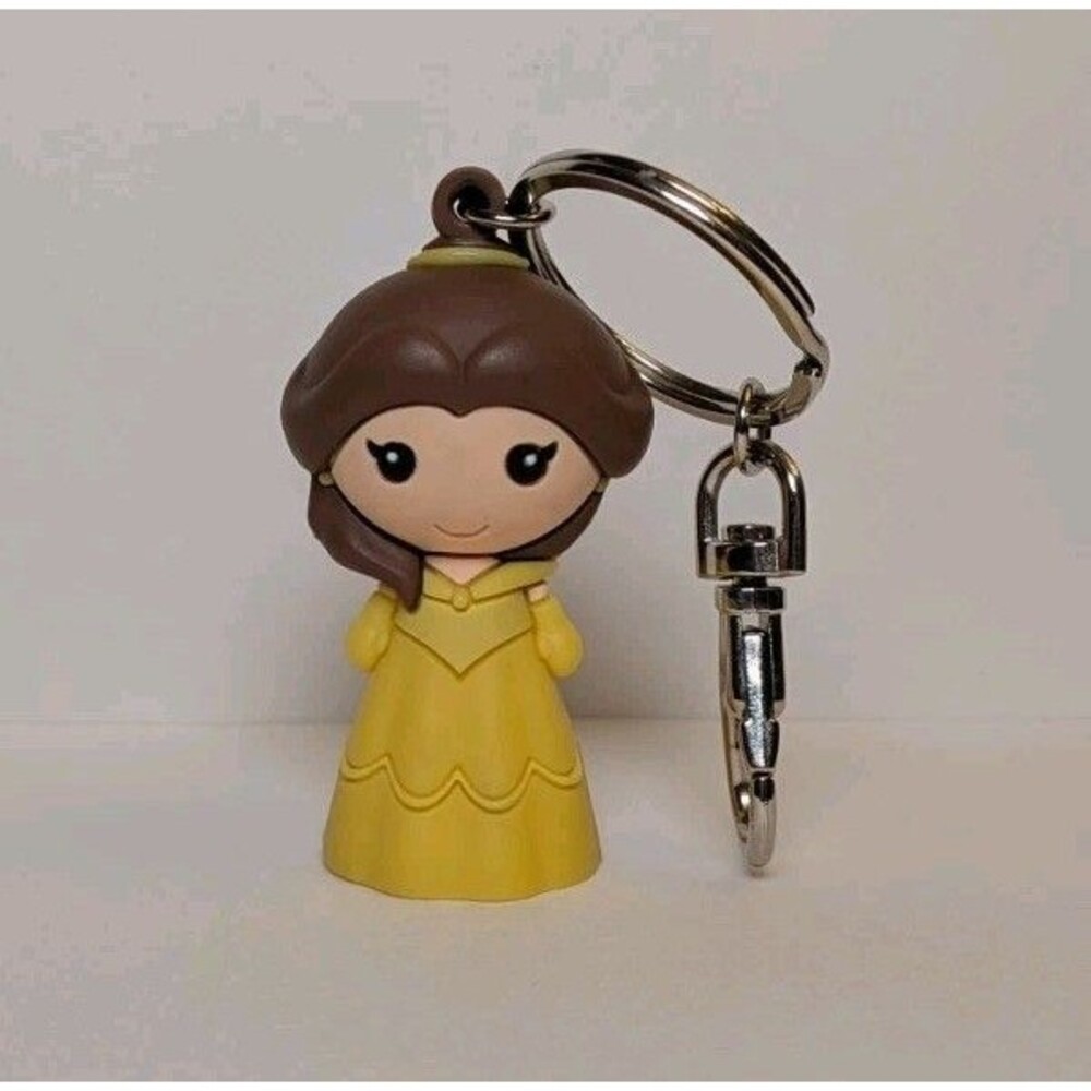 Disney Parks Belle Beauty and the Beast Cuties Kawaii Figurine Keychain Keyring